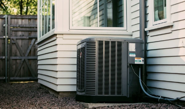 Outdoor central air conditioner unit during summer in the U.S.