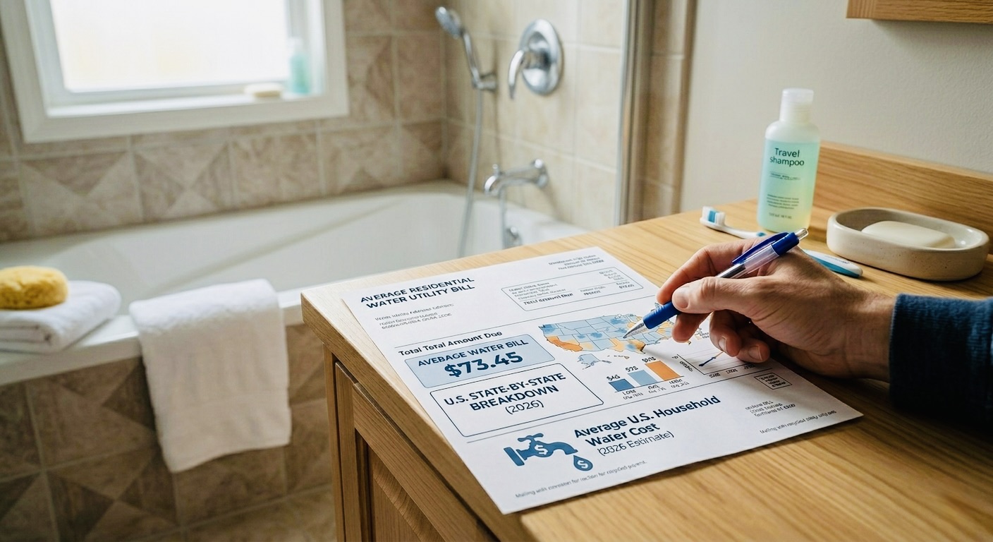 Residential water bill statement showing monthly charges in the U.S.