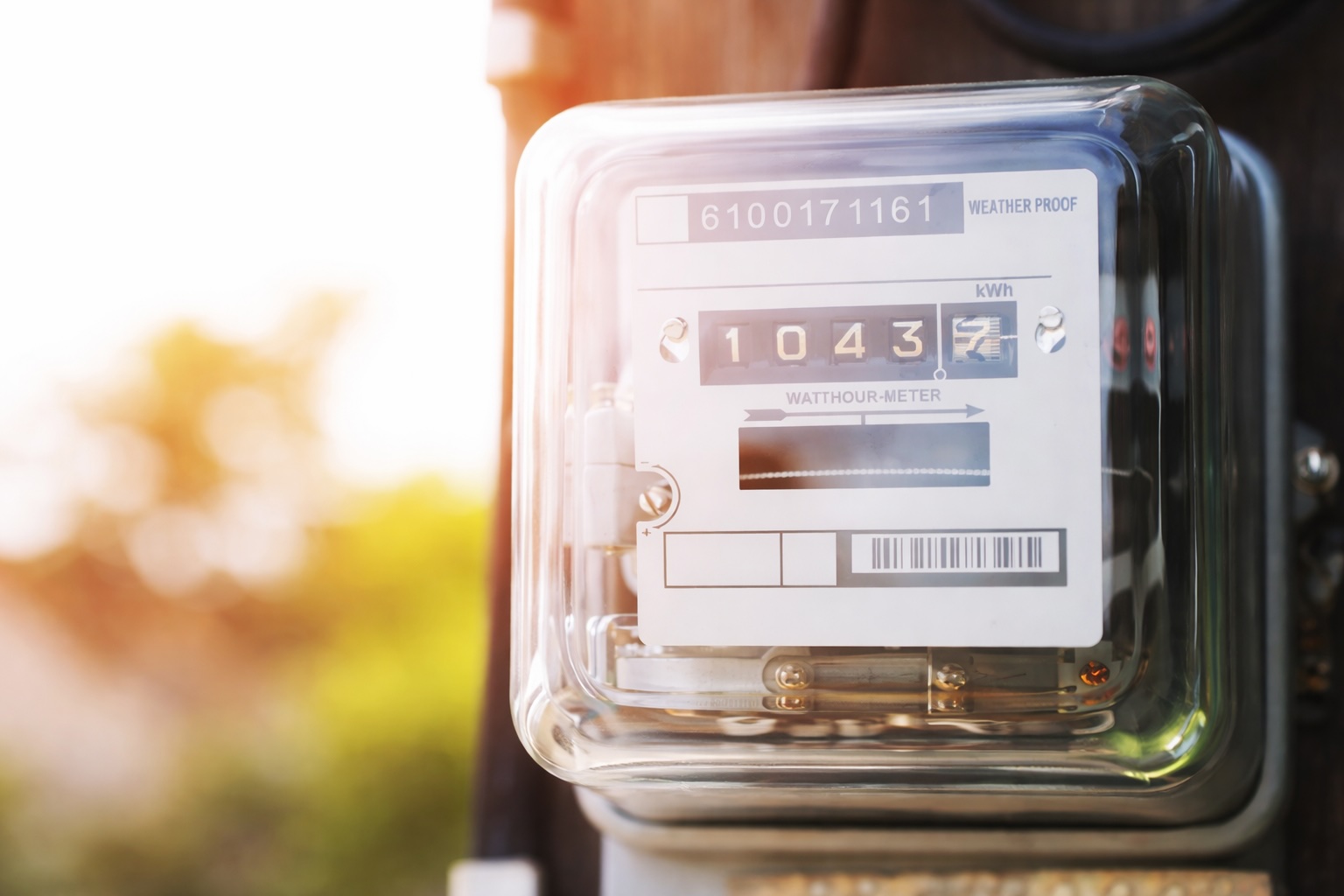 Electric meter measuring residential electricity usage