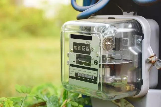 Residential electric meter measuring household electricity usage