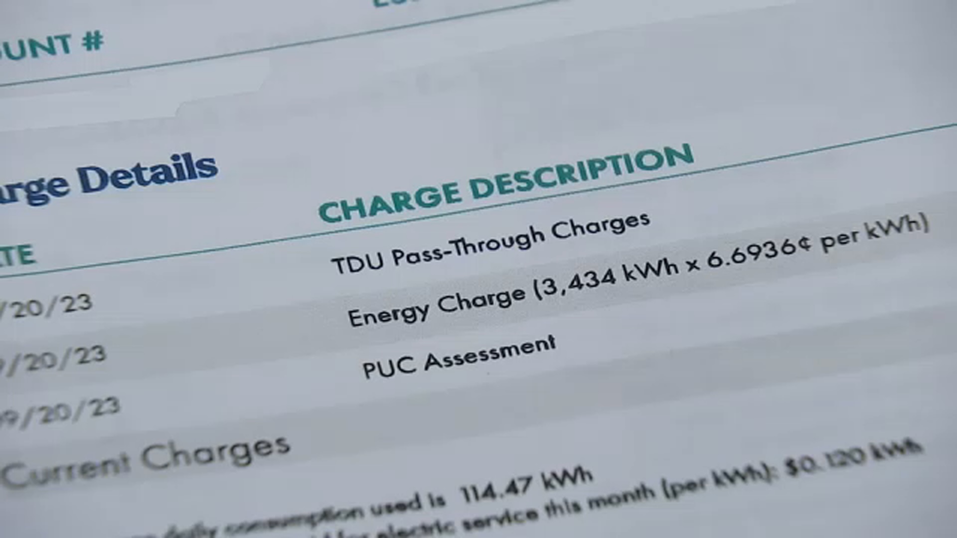 Electricity bill showing high monthly charges
