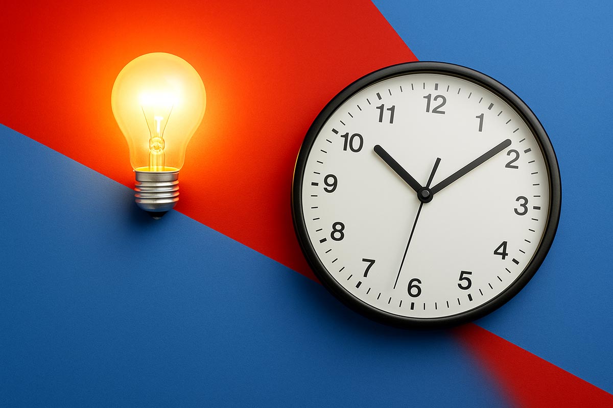 Electricity meter with time-of-use peak and off-peak rate illustration